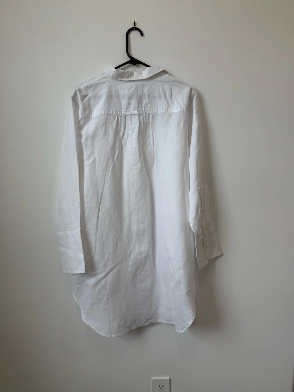 NWT J.CREW Linen Cotton Blend Beach Shirt In White Size M